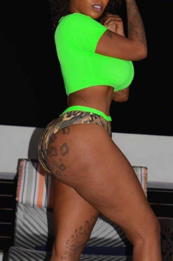 Camouflage Unique Round Neck Beach Bikini 7 Camouflage Unique Round Neck Beach Bikini -Clothing Outlet Store C21041202 3