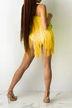 Solid Color Unusual Tassel Mini Dress -Clothing Outlet Store C21050832 5