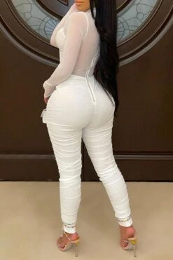 Solid Color On-trend Strappy See-Through Jumpsuit 11 Solid Color On-trend Strappy See-Through Jumpsuit -Clothing Outlet Store C21061027 2