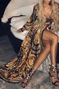 Tribal Print Retro Split Maxi Dress 7 Tribal Print Retro Split Maxi Dress -Clothing Outlet Store C21062139 2