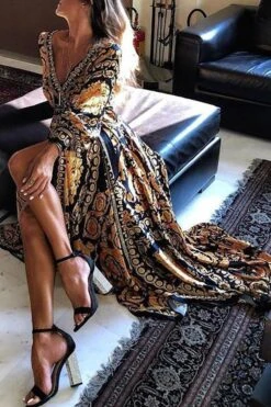 Tribal Print Retro Split Maxi Dress 8 Tribal Print Retro Split Maxi Dress -Clothing Outlet Store C21062139 3