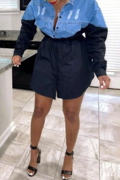 Pattern Casual Mini Dress