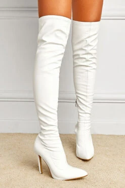Solid Color On-Trend Boot -Clothing Outlet Store C21072304 WH 1 513e57b4 293d 45aa aa6f d9c4c65ce25f