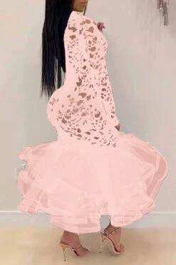 Floral Lace Elegant See-Through Midi Dress -Clothing Outlet Store C21080613 PI 2