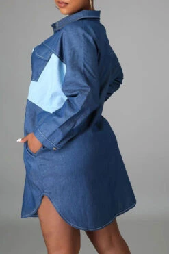 Patchwork Urban Mini Dress -Clothing Outlet Store C21082011 BL 3