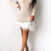 Feather Party V Neck Mini Dress