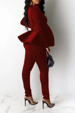 Solid Color Modern Strappy Pant Suit -Clothing Outlet Store C21082028 WR 2