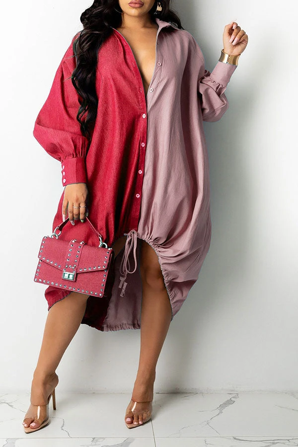 Hit Color On-trend Oversize Single Breasted Midi Dress 11 Hit Color On-trend Oversize Single Breasted Midi Dress - Image 11