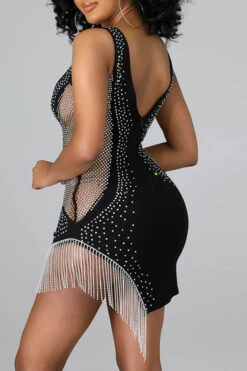 Rhinestones Party Tassels Mini Dress 14 Rhinestones Party Tassels Mini Dress -Clothing Outlet Store C21092206 BK 3 7e6fd93c 8fdb 43be a2d4 024e13da08fb