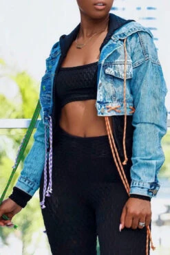 Solid Color Classic Hooded Jacket 7 Solid Color Classic Hooded Jacket -Clothing Outlet Store C21101506 LB 4