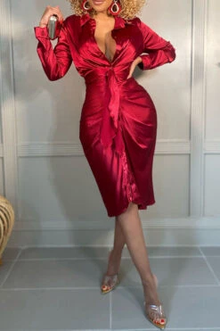 Solid Color Elegant Button Thru Midi Dress 10 Solid Color Elegant Button Thru Midi Dress -Clothing Outlet Store C21110111 RE 1 3a92ef96 ad46 4bc2 8409 d01c71823667