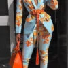 Flower Print Romantic Pant Suit