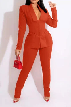 Solid Color Modern Blazer Pant Suit -Clothing Outlet Store C21111918 OR 1 945e4921 3870 47b4 a18c 4cc3b513f9aa