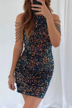 Sequined Party Tassel Mini Dress 10 Sequined Party Tassel Mini Dress -Clothing Outlet Store C22010704 BK 2 1cc1b581 3fc6 40cd aaca fe4f1b4caa12