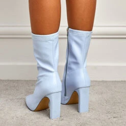 Solid Color Simple Zip Through Boots -Clothing Outlet Store C22021503 LB 2