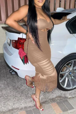 Solid Color On-trend Tassel Cutout Midi Dress 9 Solid Color On-trend Tassel Cutout Midi Dress -Clothing Outlet Store C22030738 KH 2 09bfcd4f 98f9 412c 8944 4009d044e24d