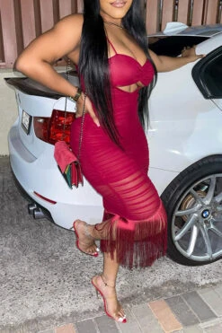 Solid Color On-trend Tassel Cutout Midi Dress 11 Solid Color On-trend Tassel Cutout Midi Dress -Clothing Outlet Store C22030738 RR 2 3c30d6d3 5a54 46c5 8311 8566c19e9718