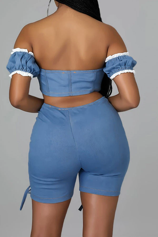 Bandage Lace-Up Rocking Denim Pant Suit 2 Bandage Lace-Up Rocking Denim Pant Suit - Image 2