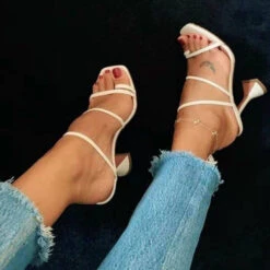 Flat Toe Striking Heels 5 Flat Toe Striking Heels -Clothing Outlet Store C22033154 WH 1