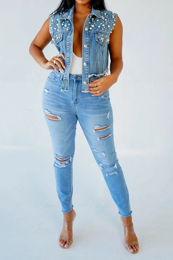 Faux Pearl Rocking Single Breasted Coat 3 Faux Pearl Rocking Single Breasted Coat - Image 3