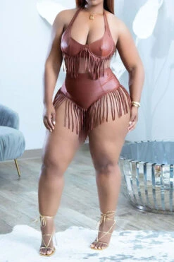 Solid Color Glamorous Tassel Bikini -Clothing Outlet Store C22041153 CO 1 8e788ed8 567b 4297 8afe c62b9f8fb448