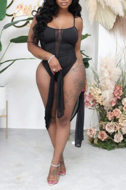 Solid Color Simple See-Through Three Pieces -Clothing Outlet Store C22041156 BK 3 71374262 4740 4aac 8ae6 5d13d88f451f