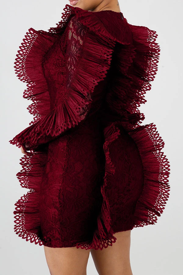 Lace Elegant See-Through Mini Dress 5 Lace Elegant See-Through Mini Dress - Image 5