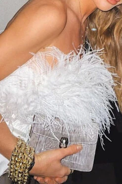 Fluffy Girly High Slipt Midi Dress -Clothing Outlet Store C22052320 WH 4 4729e52f 48b9 4450 871c 1a3b31636fe1