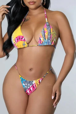 Natural Print Bohemia Three Pieces -Clothing Outlet Store C22052362 YE 4 02eeaa59 30bd 4608 9b9f 59b98919d125