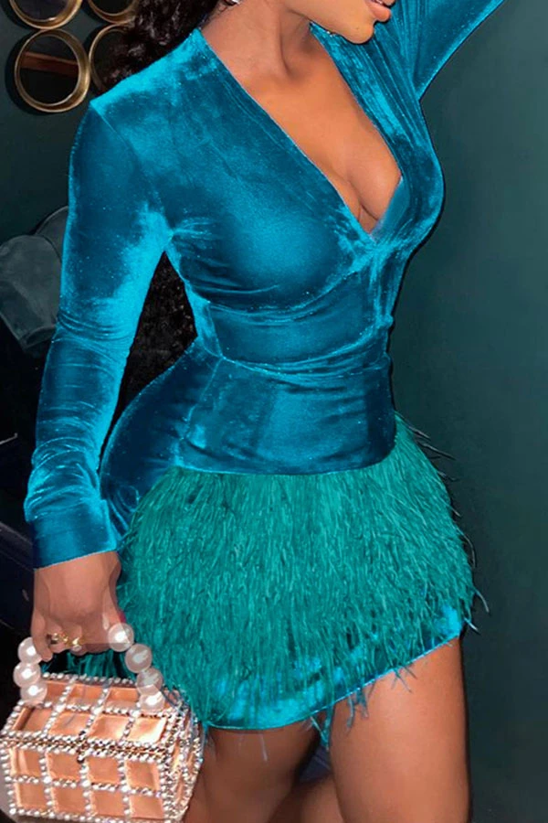 Fluffy Elegant Mini Dress 1 Fluffy Elegant Mini Dress