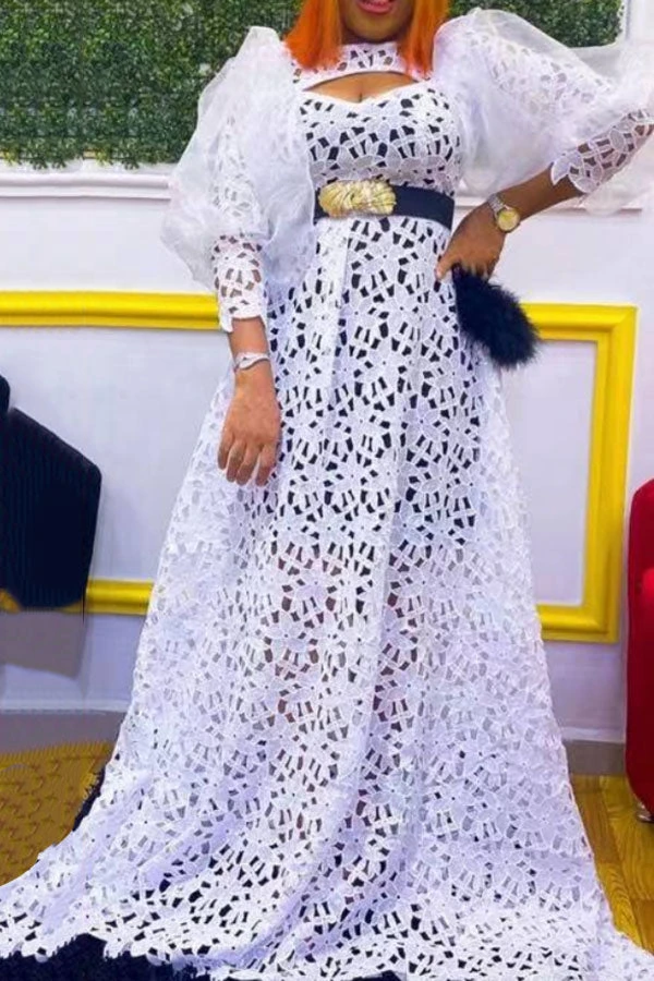 Lace Pretty See-Through Maxi Dress (With Belt) 2 Lace Pretty See-Through Maxi Dress (With Belt) - Image 2