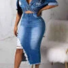Denim Cool Single Breasted Dress Suit