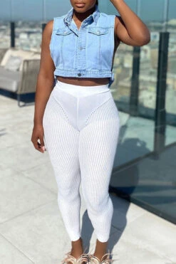 Denim Boyish Single Breasted Coat -Clothing Outlet Store C22070671 BL 3 ea3a79fa bc26 4aff 99de e3c1070a4ea1