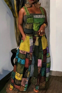 Color Block Cool Jumpsuit (Without Tube Top)