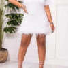 Solid Color Casual Fluffy Mini Dress