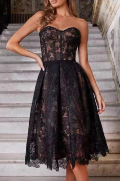 Lace Classic Single Breasted Midi Dress