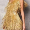 Sequined Cool Tassel Mini Dress