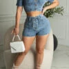 Denim Classic Single Breasted Pant Suit