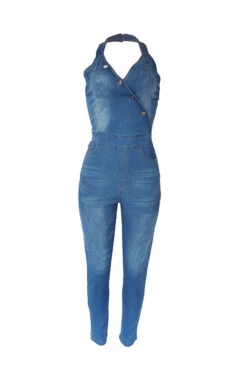 Denim On-trend Backless Jumpsuit 8 Denim On-trend Backless Jumpsuit -Clothing Outlet Store C22080916 BL 4 1b38c473 1cc1 4a76 92ad db6b4caf6aeb
