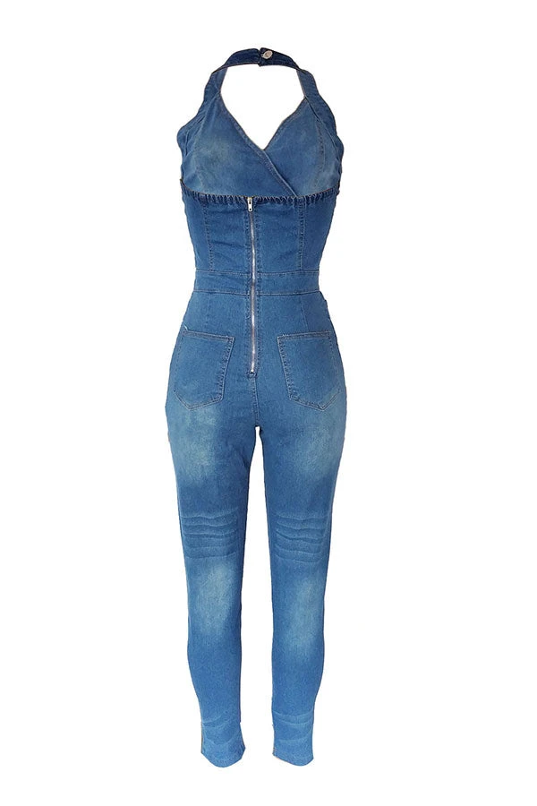 Denim On-trend Backless Jumpsuit 5 Denim On-trend Backless Jumpsuit - Image 5