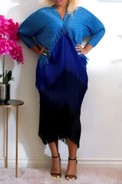 Color Block Boho Tassel Midi Dress -Clothing Outlet Store C22081003 BL 1 5dc1fe03 dedc 4619 877b 19fae71daef3