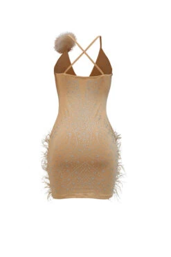 Rhinestone Party Fluffy Midi Dress -Clothing Outlet Store C22081960 AP 6 93098c39 b8d9 46ba 9cae 159563397b9d