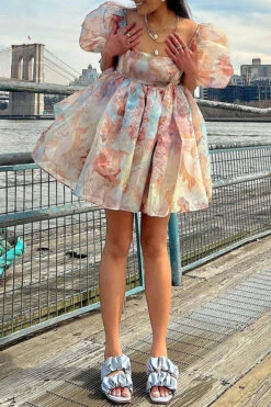 Floral Print Girly Princess Mini Dress -Clothing Outlet Store C22081968 R1 3 886f005c 655b 4996 9741 def209331113