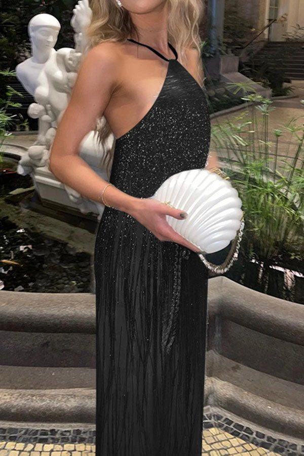 Solid Color Elegant Tassel Maxi Dress 6 Solid Color Elegant Tassel Maxi Dress - Image 6