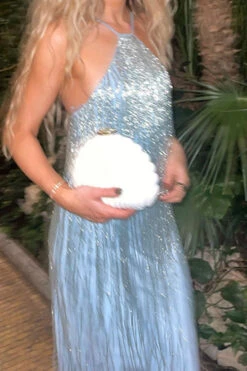 Solid Color Elegant Tassel Maxi Dress 8 Solid Color Elegant Tassel Maxi Dress -Clothing Outlet Store C22081984 BL 3