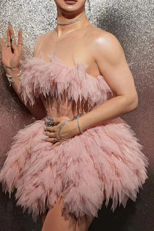 Mesh Girly Multi-layer Mini Dress 4 Mesh Girly Multi-layer Mini Dress - Image 4