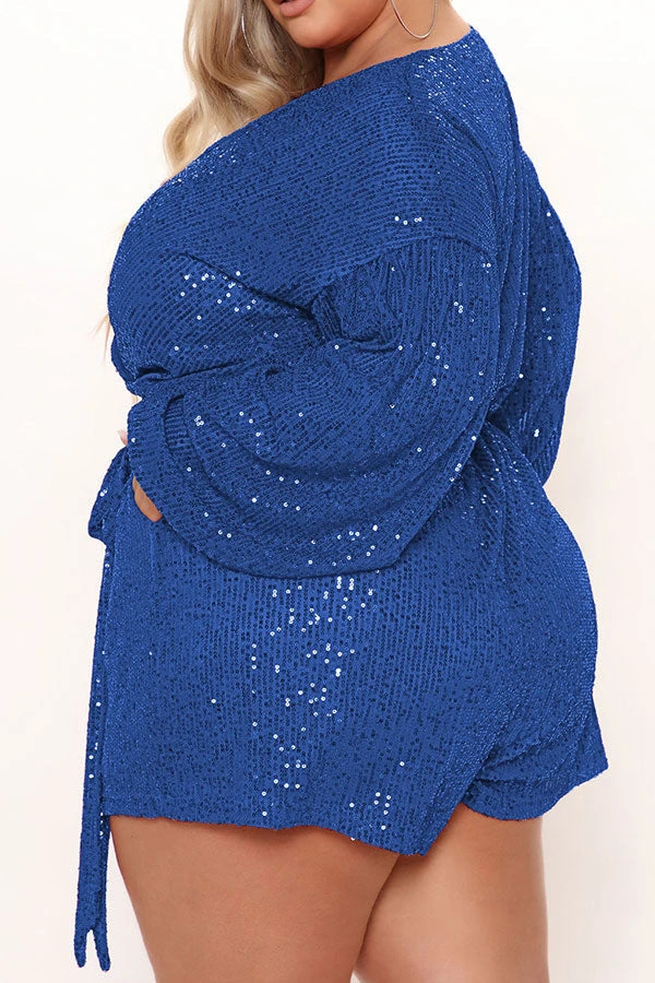 Sequined Smart Lace-Up Romper 12 Sequined Smart Lace-Up Romper - Image 12