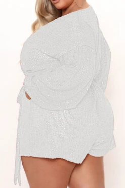 Sequined Smart Lace-Up Romper 35 Sequined Smart Lace-Up Romper -Clothing Outlet Store C22091551 SI 4 9955b636 9522 4c6f 856e bedb079a5438