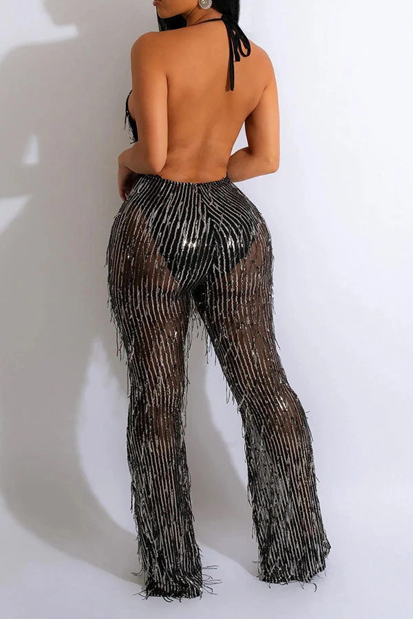 Sequined Glamorous Backless Jumpsuit 4 Sequined Glamorous Backless Jumpsuit - Image 4