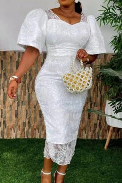 Lace Elegant Backless Midi Dress